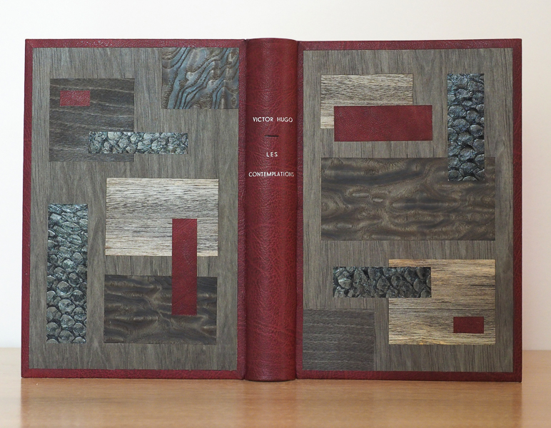 Victor Hugo - Les contemplations -  Oasis a encadrement, bois frêne, tamo, charme gris, ayous et perche du Nil. Titrage Stephane Gangloff.