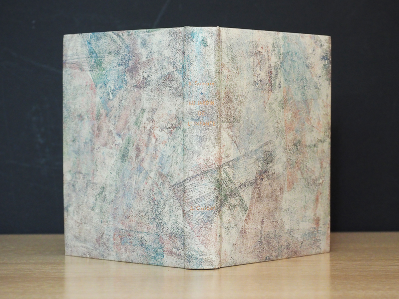 A. Samain - Au jardin de l'infante - Plein box ivoire et transfert de papier magazine